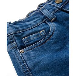 Pine Kids Denim Woven Knee Length Washed Shorts - Blue