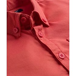 Pine Kids Cotton Woven Full Sleeves Solid Colour Kurta Style Shirt - Coral