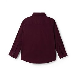 Pine Kids Cotton Woven Full Sleeves Solid Shirt - Maroon