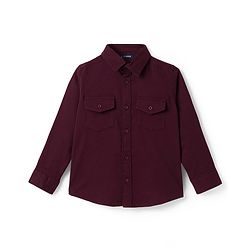 Pine Kids Cotton Woven Full Sleeves Solid Shirt - Maroon