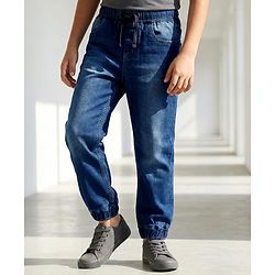 Pine Kids Denim Woven Full Length Washed Jeans - Blue