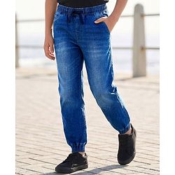 Pine Kids Denim Woven Full Length Washed Jeans - Blue