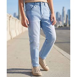 Pine Kids Full Length Washed Denim Jeans - Light Blue