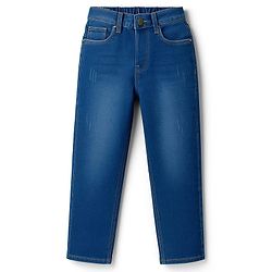 Pine Kids Denim Woven Full Length Washed Jeans - Blue