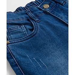 Pine Kids Denim Woven Full Length Washed Jeans - Blue