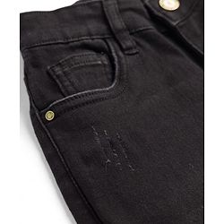 Pine Kids Denim Woven Full Length Washed Jeans - Black