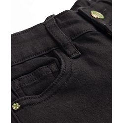 Pine Kids Denim Woven Full Length Washed Jeans - Black