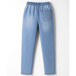 Pine Kids Denim Woven Full Length Solid Color Washed Jeans - Light Blue