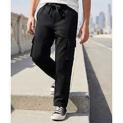 Pine Kids Denim Woven Full Length Washed Jeans - Black