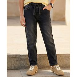 Pine Kids Denim Woven Full Length Washed Jeans - Blue