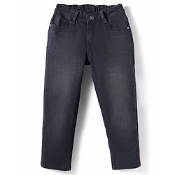 Pine Kids Woven Full Length Washed Denim Jeans - Black
