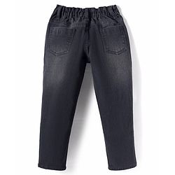 Pine Kids Woven Full Length Washed Denim Jeans - Black
