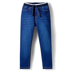 Pine Kids Denim Woven Full Length Washed Jeans  - Blue
