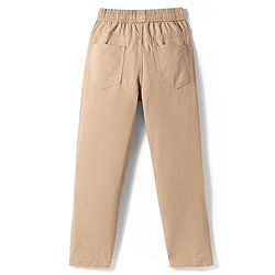 Pine Kids Cotton Elastane Woven Full Length Solid Color Trouser - Beige