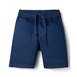 Pine Kids Cotton Elastane Woven Above Knee Length Solid Colour Shorts - Navy Blue