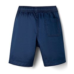 Pine Kids Cotton Elastane Woven Above Knee Length Solid Colour Shorts - Navy Blue