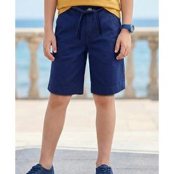 Pine Kids Cotton Elastane Woven Above Knee Length Shorts - Olive Green