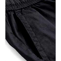 Pine Kids Cotton Elastane Woven Above Knee Length Solid Colour Shorts - Black
