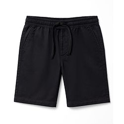 Pine Kids Cotton Elastane Woven Above Knee Length Solid Colour Shorts - Black