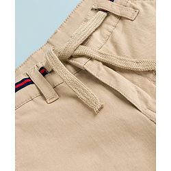 Pine Kids Cotton Woven Above Knee Length Solid Shorts - Beige