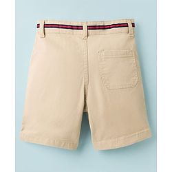 Pine Kids Cotton Woven Above Knee Length Solid Shorts - Beige