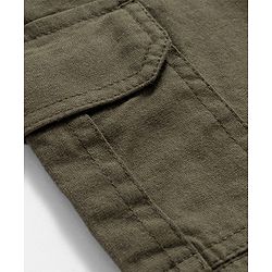 Pine Kids Cotton Elastane Woven Solid Colour Shorts - Olive Green