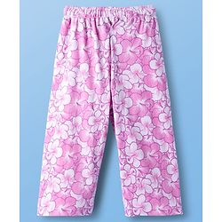 Pine Kids Single Jersey Knit Half Sleeves Capri Co-ord Night Suit With Floral Print - Lavender