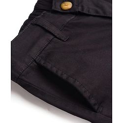 Pine Kids Cotton Elastane Woven Full Length Solid Colour Trouser - Khaki