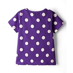 Pine Kids Single Jersey Knit Half Sleeves Co-ords Capri Night Suit With Polka Dot Print - Purple