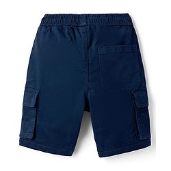 Pine Kids Cotton Elastane Woven Knee Length Solid Shorts - Blue