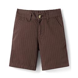 Pine Kids Cotton Elastane Woven Knee Length Shorts - Brown