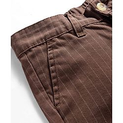 Pine Kids Cotton Elastane Woven Knee Length Shorts - Brown