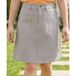 Pine Kids Cotton Woven Mid Calf Solid Skirt - Tan