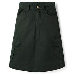 Pine Kids Cotton Woven Solid Colour Skirt - Olive Green