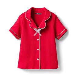 Pine Kids Drop Needle Knit Half Sleeves Solid Co-ord Night Suit With Bow Applique - Black