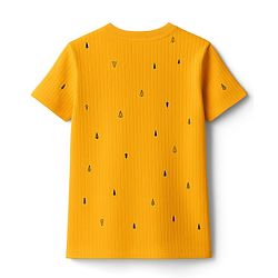 Pine Kids Drop Needle  Half Sleeves  Co-ords Night Suit With Tree Print - Yellow