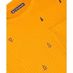 Pine Kids Drop Needle  Half Sleeves  Co-ords Night Suit With Tree Print - Yellow