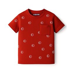 Pine Kids Drop Needle Half Sleeves  Co-ords Night Suits with Basketball Print - Red Orche