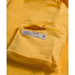 Pine Kids Looper Knit Above Knee Length Shorts With Text Badge - Yellow