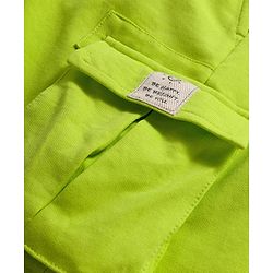 Pine Kids Looper Knit Above Knee Length Shorts With Text Badge - Lime Green