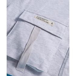 Pine Kids Looper Knit Above Knee Length Shorts With Text Badge - Grey