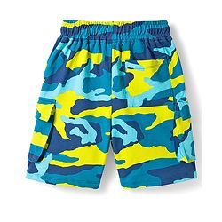 Pine Kids Looper Knit Above Knee Length Shorts With Camouflage Print - Multicolor