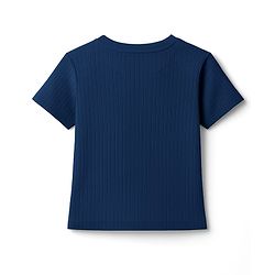 Pine Kids Drop Needle  Half Sleeves Solid Colour Co-ords Night Suit - Navy Blue