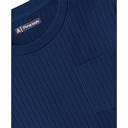 Pine Kids Drop Needle  Half Sleeves Solid Colour Co-ords Night Suit - Navy Blue