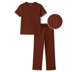 Pine Kids Drop Needle  Half Sleeves Solid Colour Co-ords Night Suit - Navy Blue