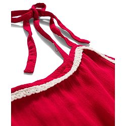 Pine Kids Crinkled Crepe Woven Sleeveless Solid Colour Frock - Maroon