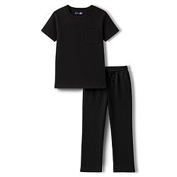 Pine Kids Drop Needle  Half Sleeves Solid Colour Co-ords Night Suit - Navy Blue