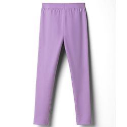 Pine Kids Cotton Lycra Knit Full Length Leggings With Polka Dot Print Pack Of 2 - Purple & Black