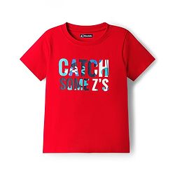 Pine Kids Single Jersey Knit Half Sleeves Shorts Night Suit With Camouflage Print - Red