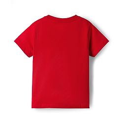 Pine Kids Single Jersey Knit Half Sleeves Shorts Night Suit With Camouflage Print - Red